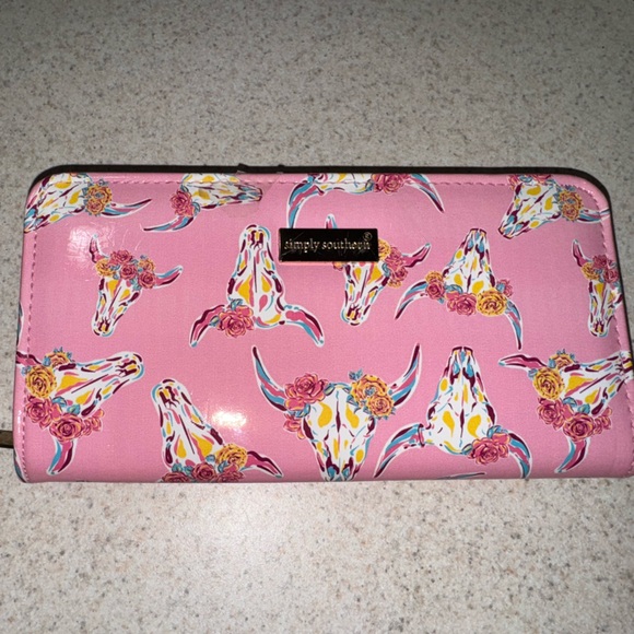 Simply Southern Handbags - Simply Southern Zipper Wallet – Pink Cow & Floral